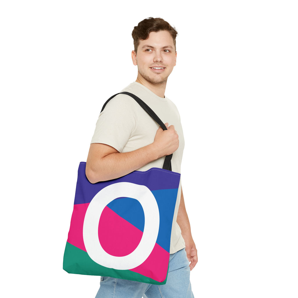 Monogram 'O' Colorblock Tote Bag — Personalized Initial O Shoulder Tote