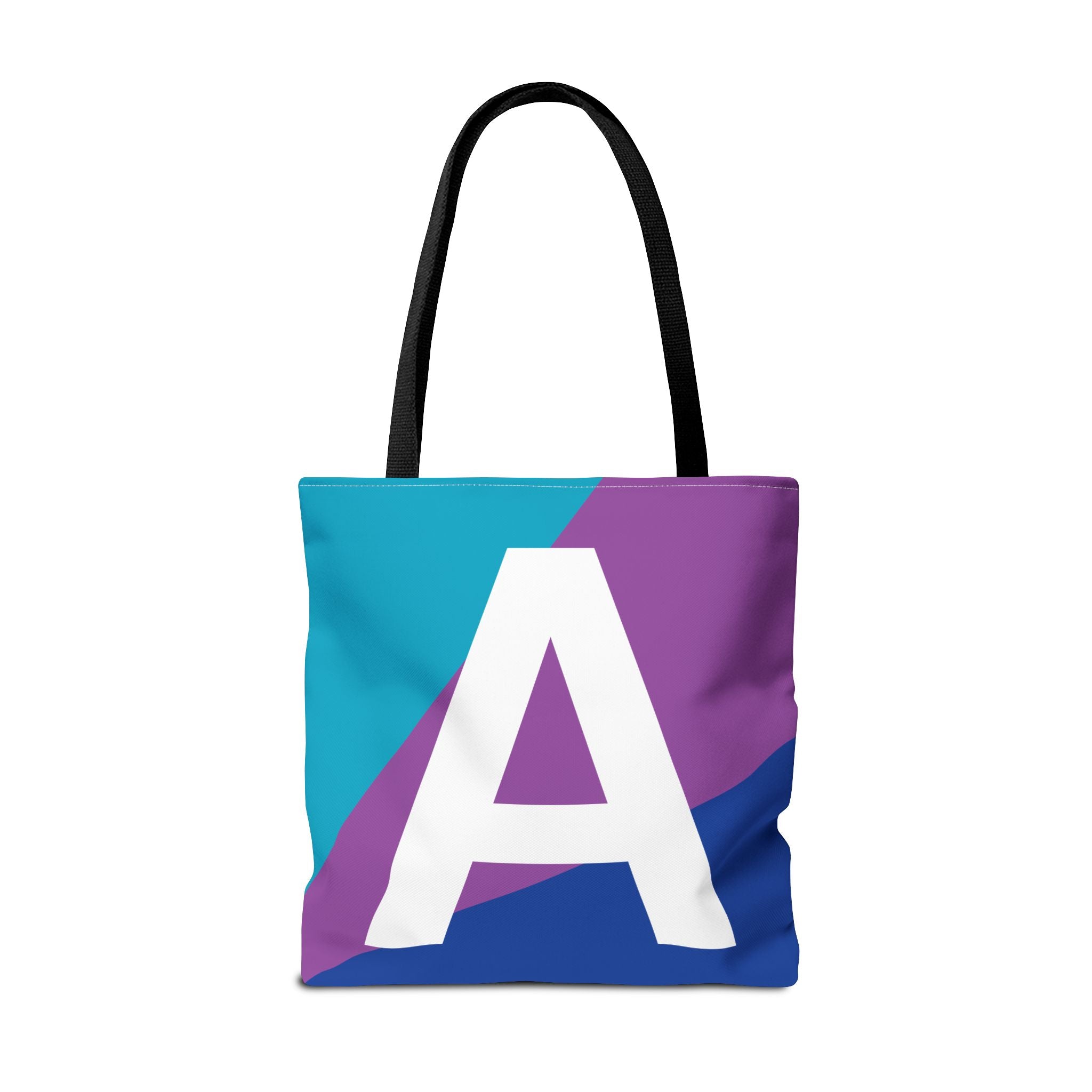 Monogram 'A' Colorblock Tote Bag — Personalized Initial A Shoulder Tote