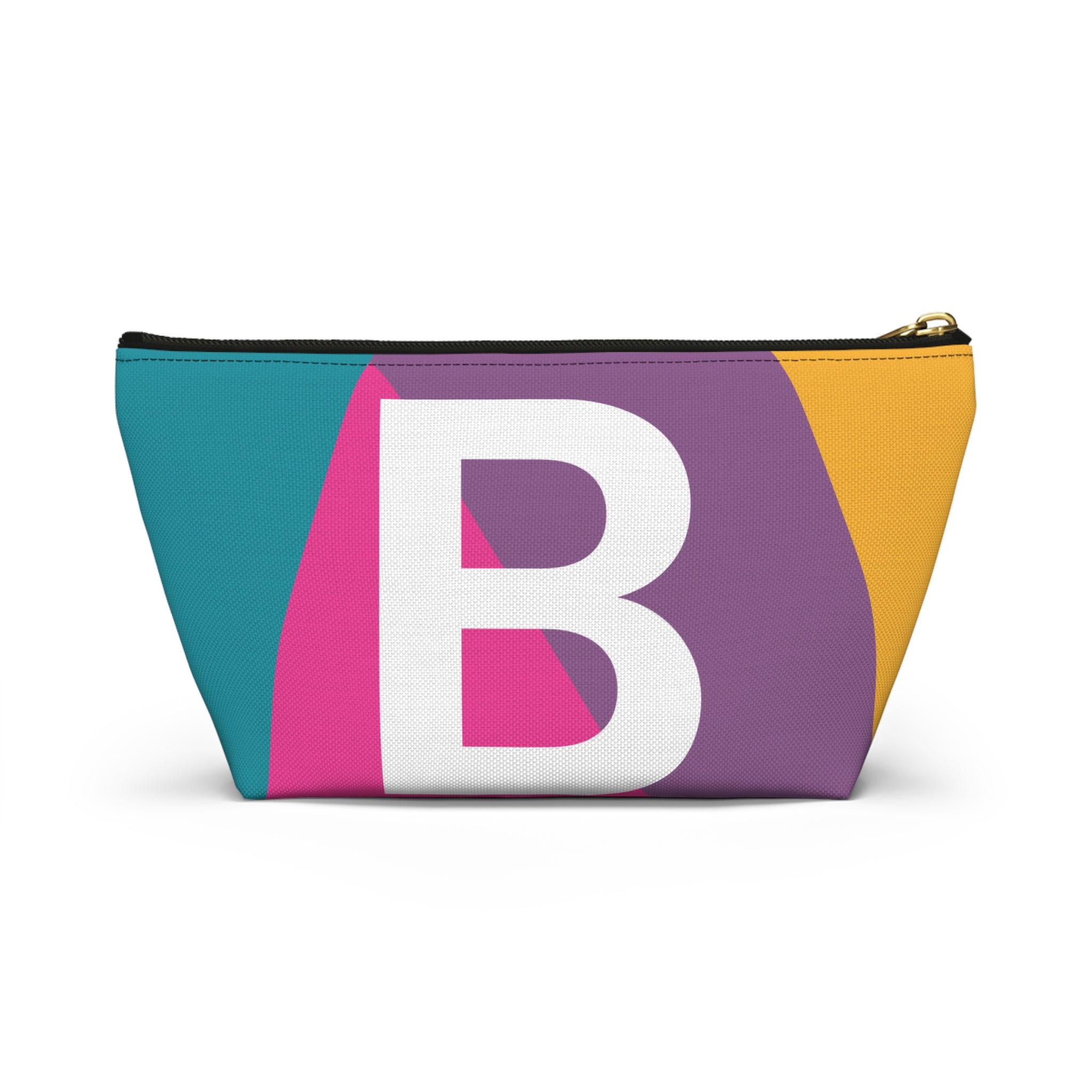 Initials Colorblock Accessory Pouch — Monogram B T-Bottom Cosmetic Bag