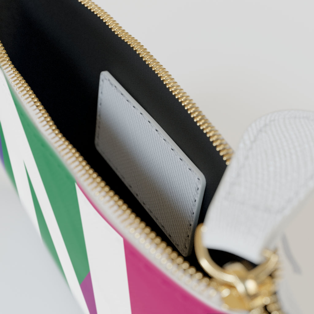 Initial N Mini Clutch — Colorblock Monogram Wristlet Wallet