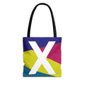 Monogram 'X' Colorblock Tote Bag — Personalized Initial X Shoulder Tote