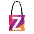 Monogram 'Z' Colorblock Tote Bag — Personalized Initial Z Shoulder Tote