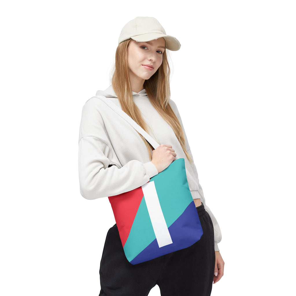 Monogram 'I' Colorblock Tote Bag — Personalized Initial I Shoulder Tote