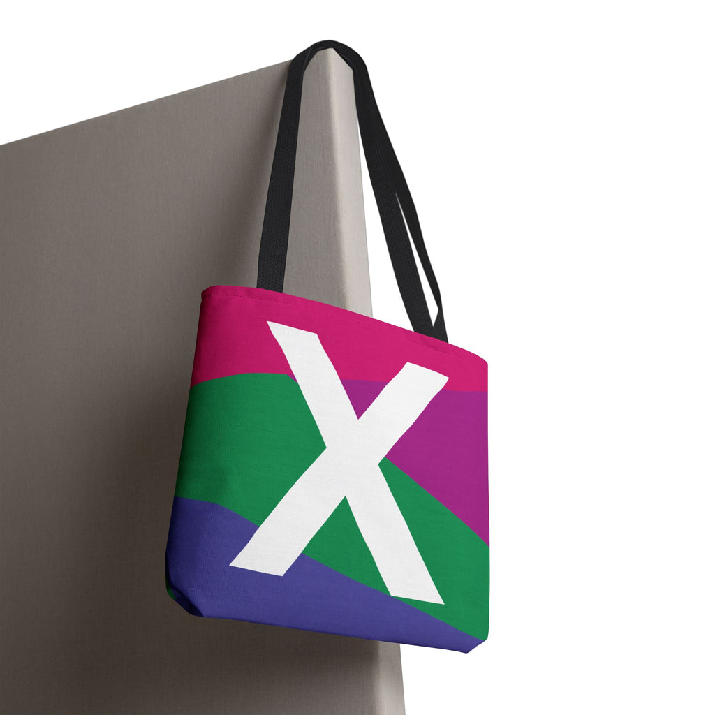 Monogram 'X' Colorblock Tote Bag — Personalized Initial X Shoulder Tote