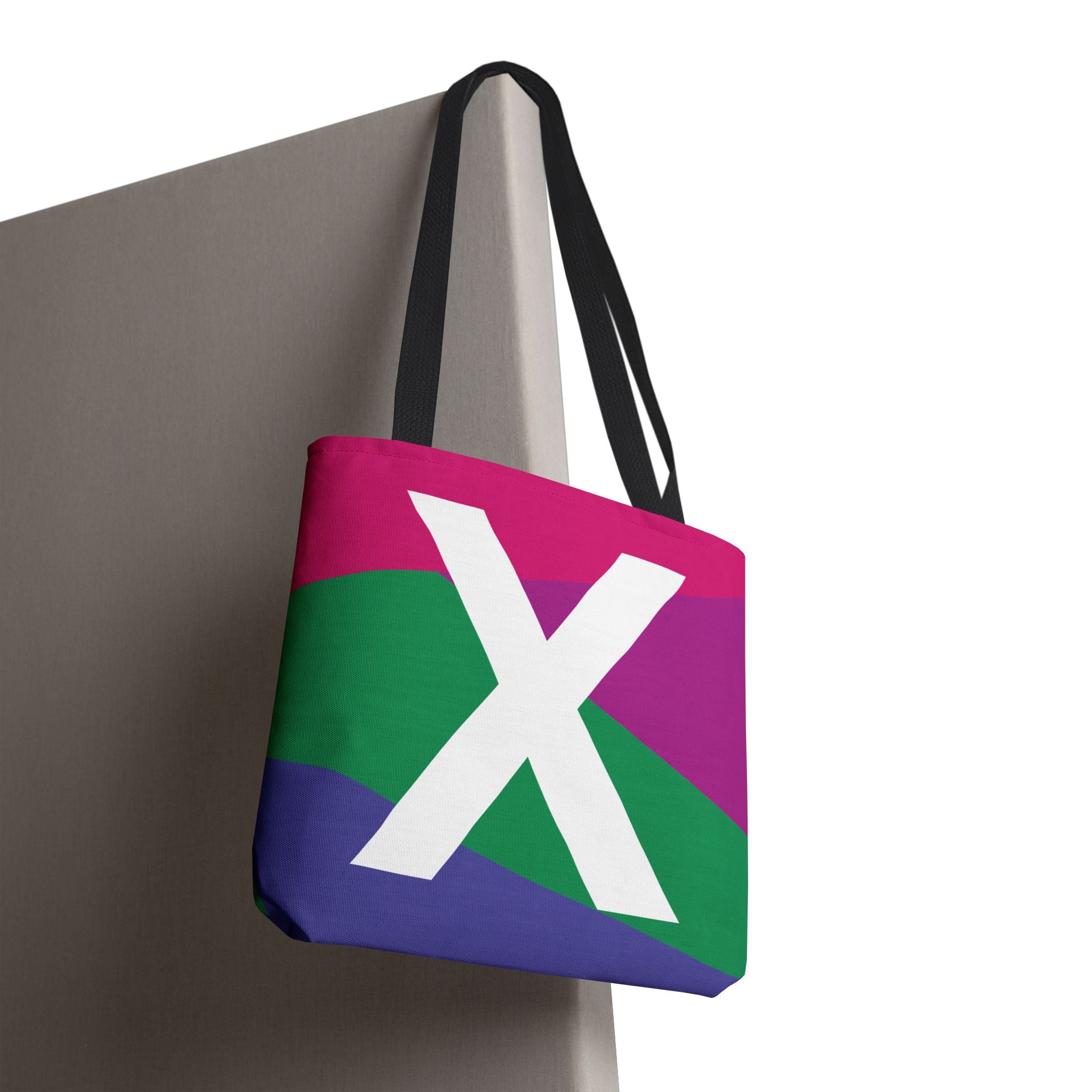 Monogram 'X' Colorblock Tote Bag — Personalized Initial X Shoulder Tote