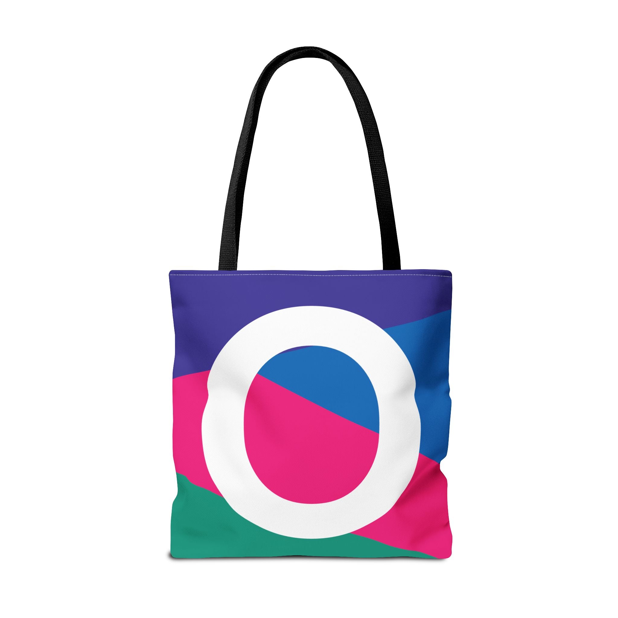 Monogram 'O' Colorblock Tote Bag — Personalized Initial O Shoulder Tote