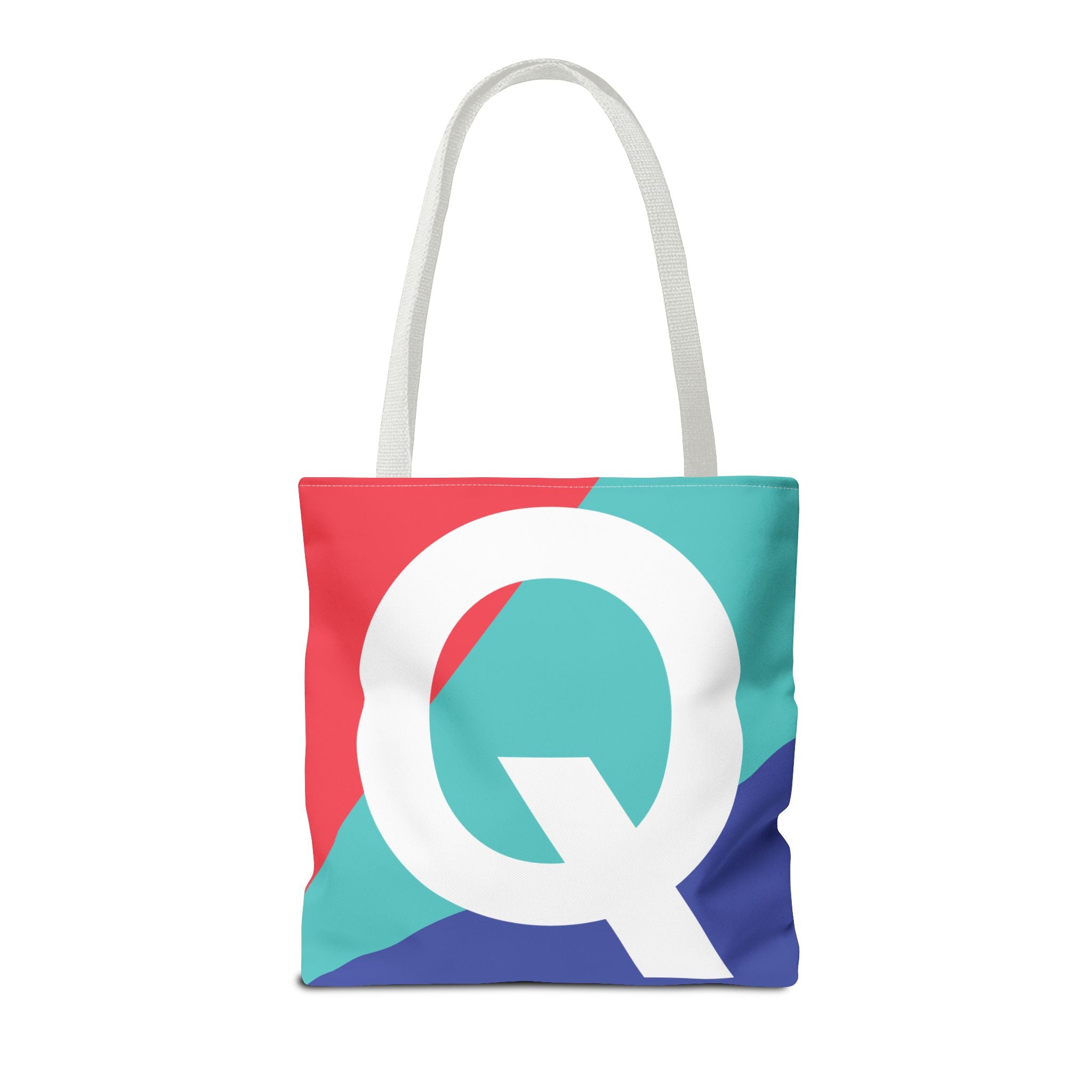 Monogram 'Q' Colorblock Tote Bag — Personalized Initial Q Shoulder Tote