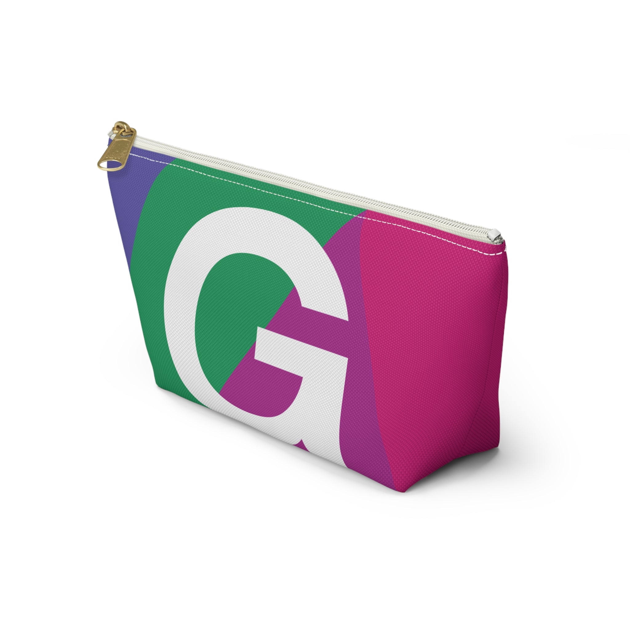 Initials Colorblock Accessory Pouch — Monogram G T-Bottom Cosmetic Bag