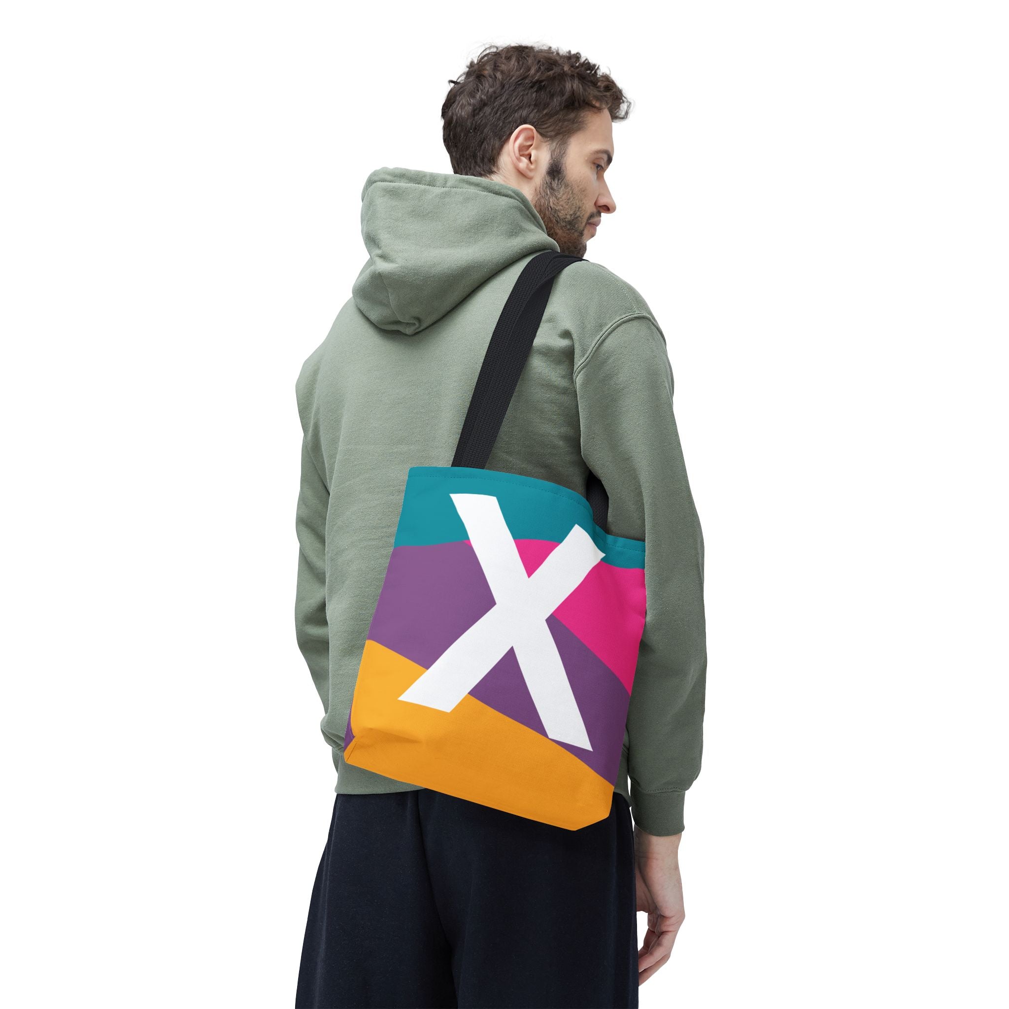 Monogram 'X' Colorblock Tote Bag — Personalized Initial X Shoulder Tote