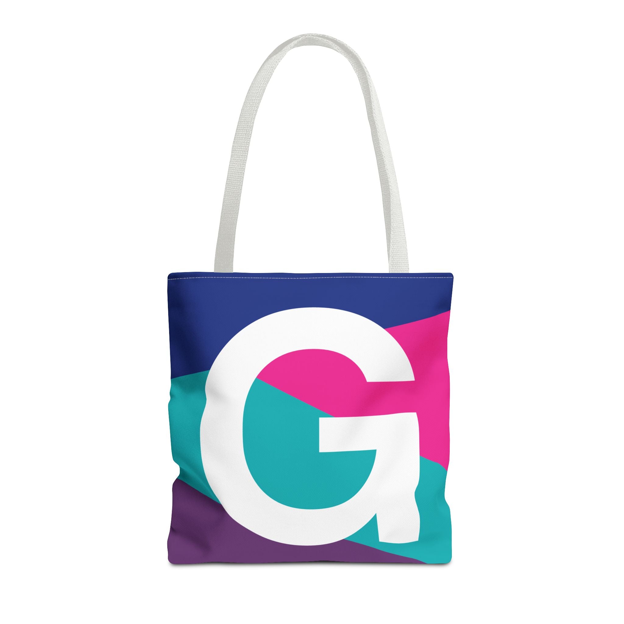 Monogram 'G' Colorblock Tote Bag — Personalized Initial G Shoulder Tote