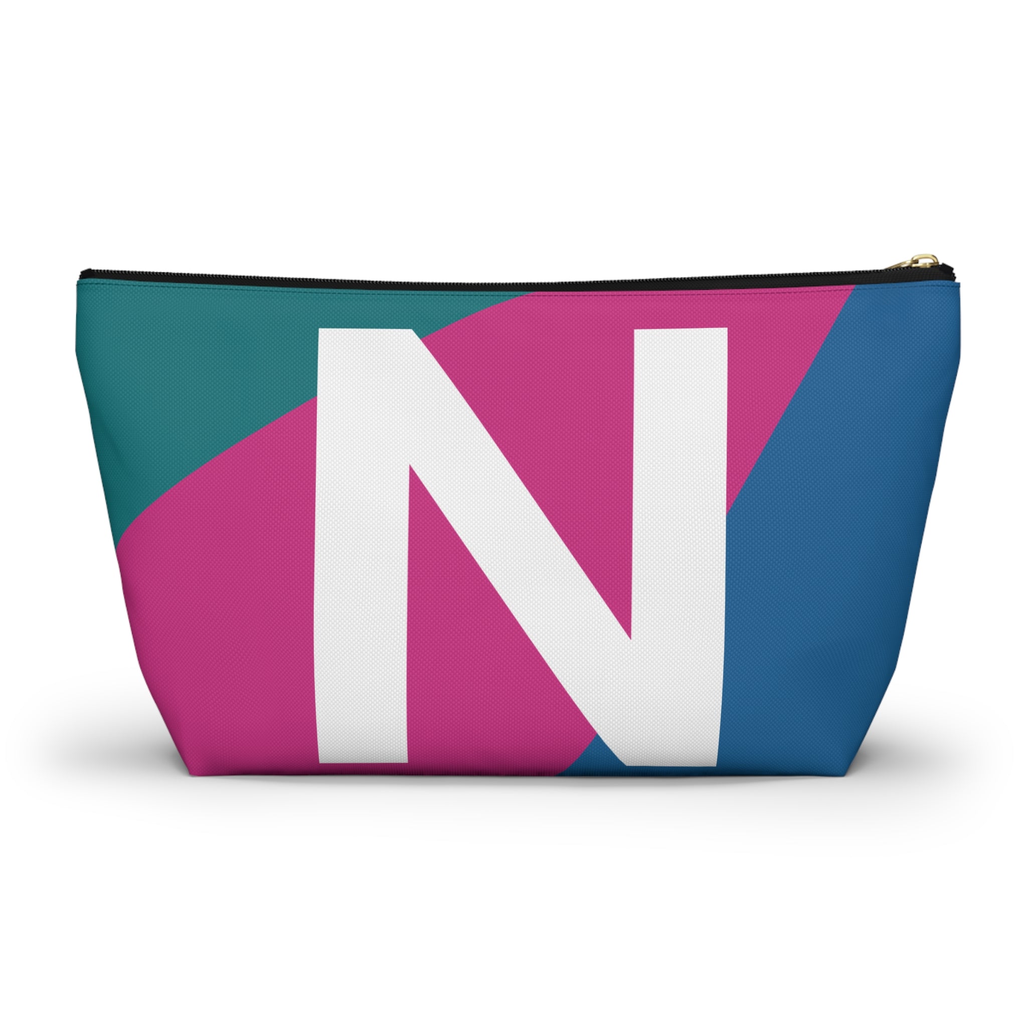 Initials Colorblock Accessory Pouch — Monogram N T-Bottom Cosmetic Bag