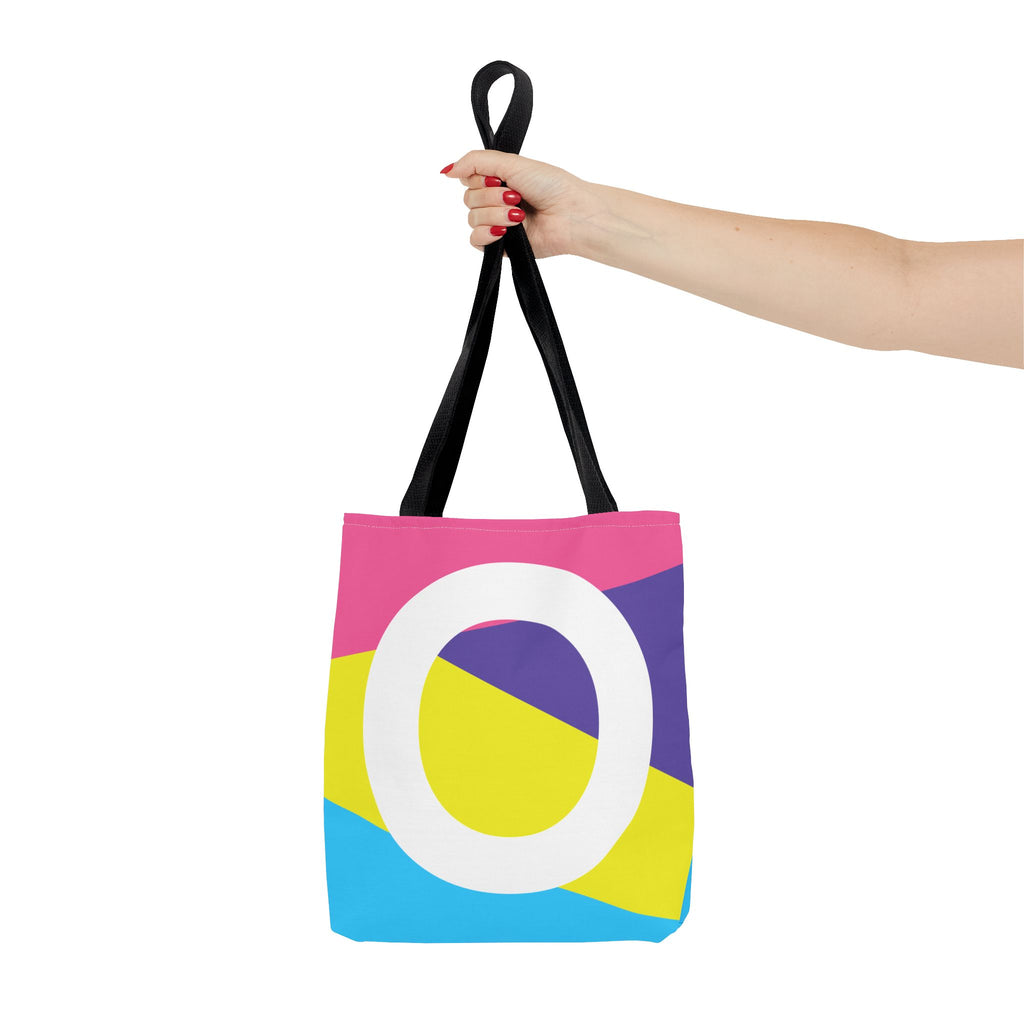 Monogram 'O' Colorblock Tote Bag — Personalized Initial O Shoulder Tote