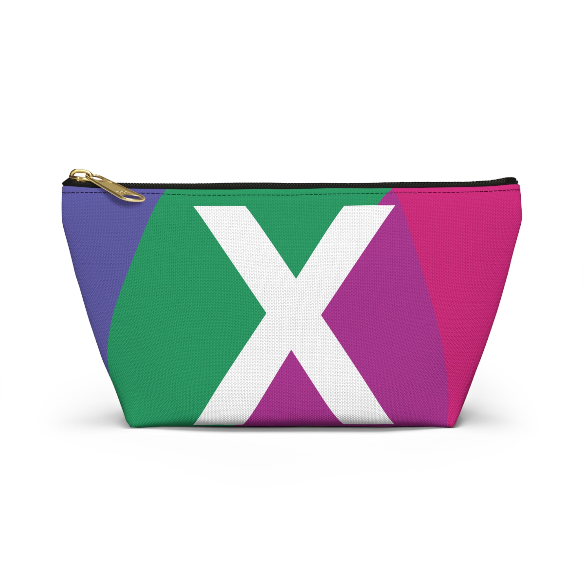 Initials Colorblock Accessory Pouch — Monogram X T-Bottom Cosmetic Bag