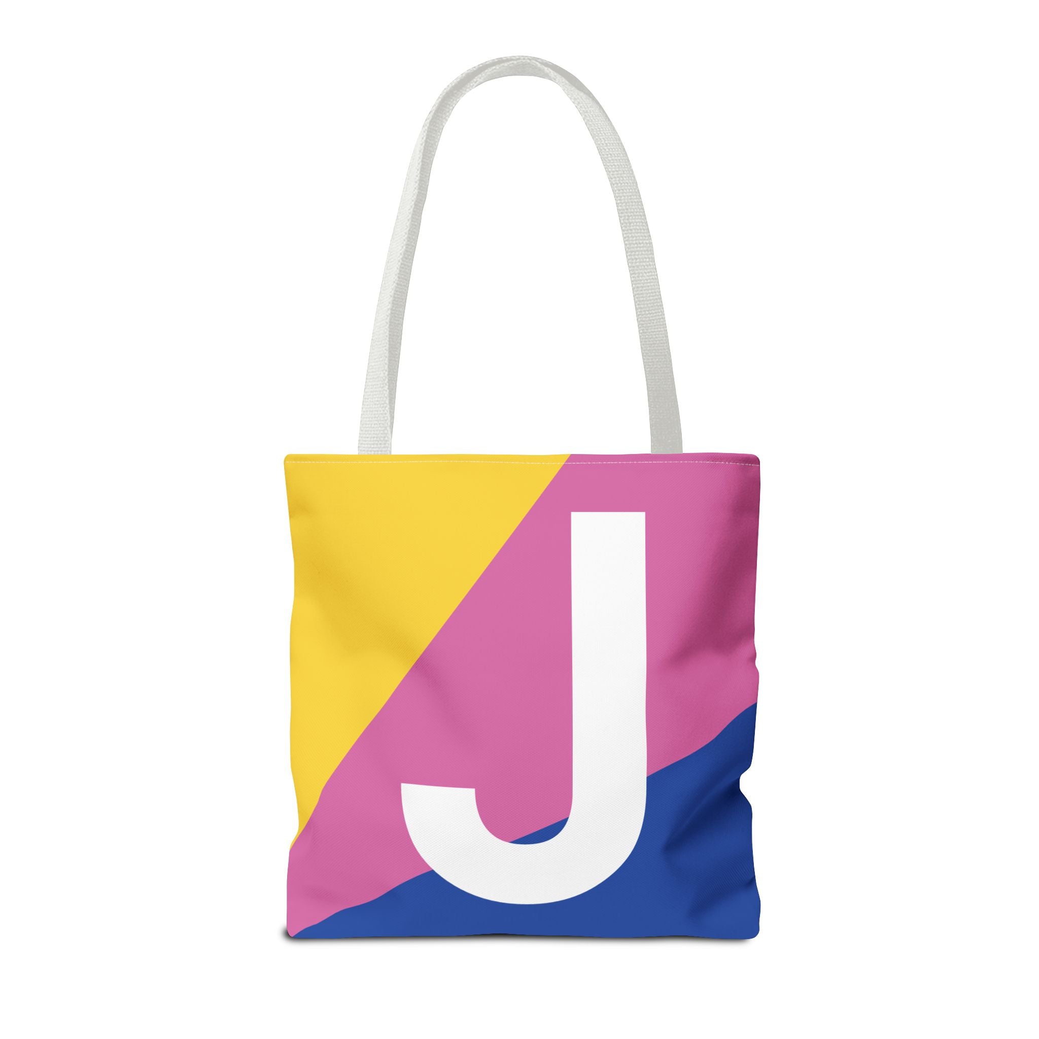 Monogram 'J' Colorblock Tote Bag — Personalized Initial J Shoulder Tote