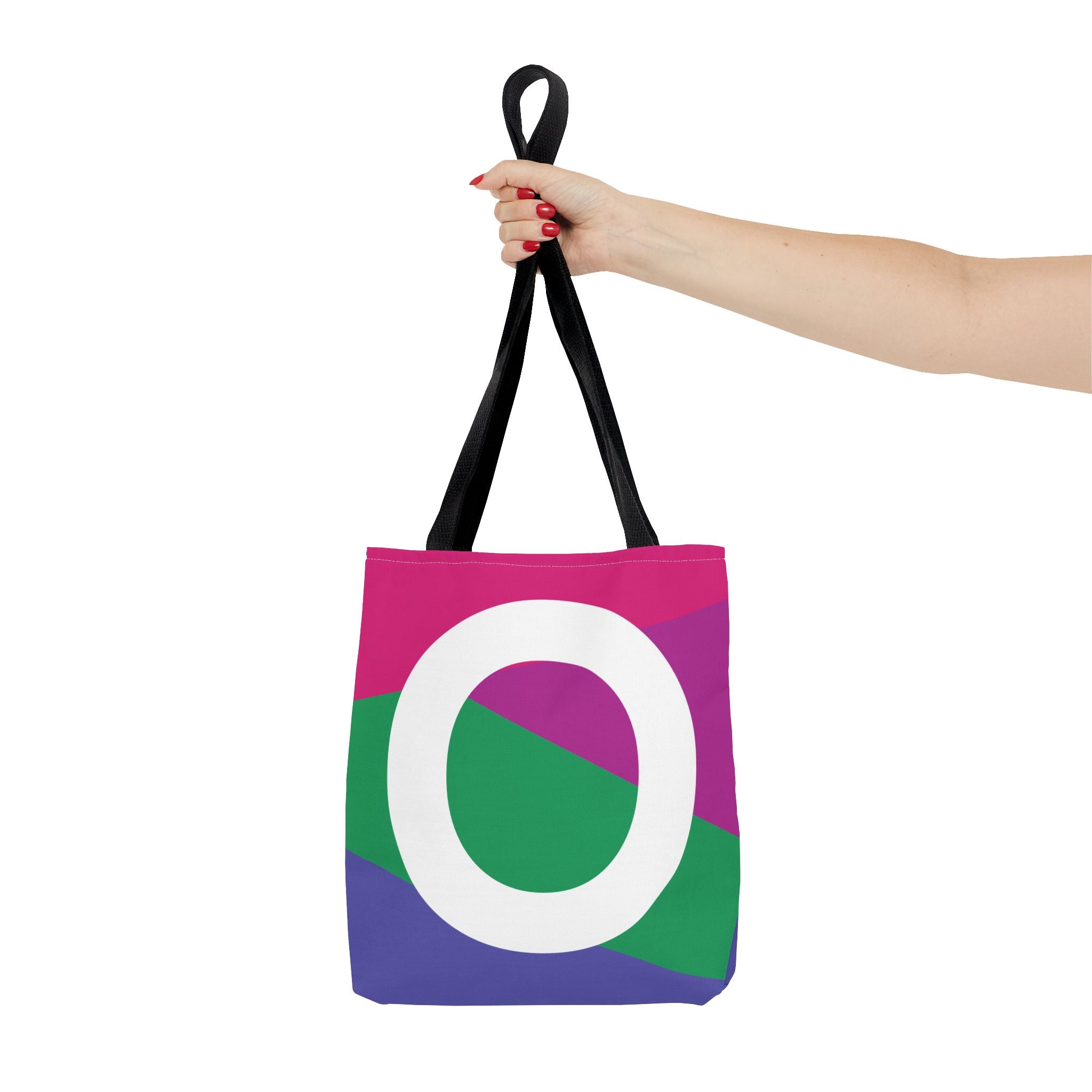 Monogram 'O' Colorblock Tote Bag — Personalized Initial O Shoulder Tote