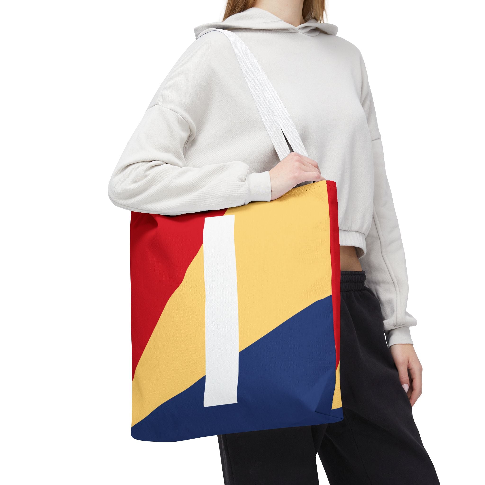Monogram 'I' Colorblock Tote Bag — Personalized Initial I Shoulder Tote