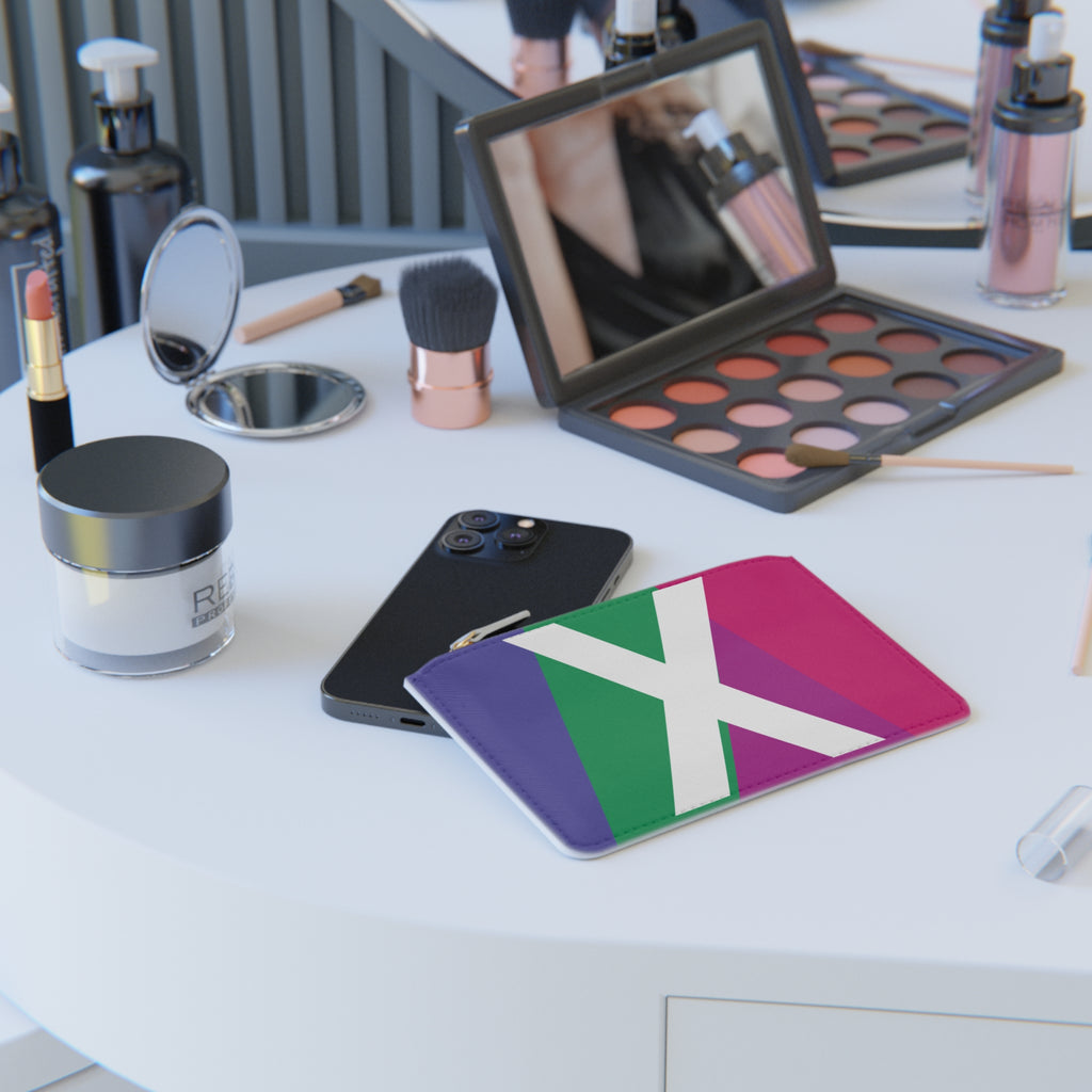 Initial X Mini Clutch — Colorblock Monogram Wristlet Wallet