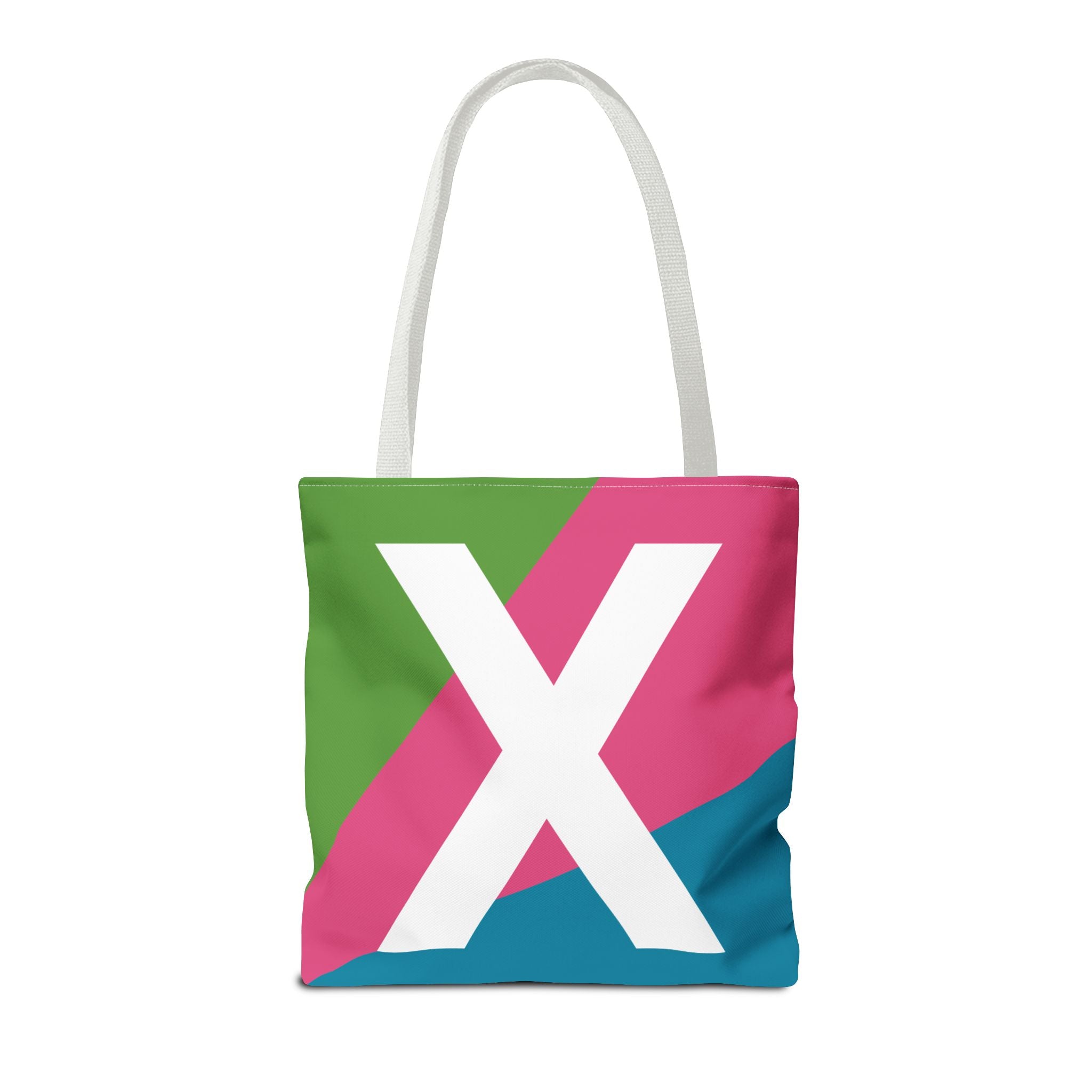 Monogram 'X' Colorblock Tote Bag — Personalized Initial X Shoulder Tote