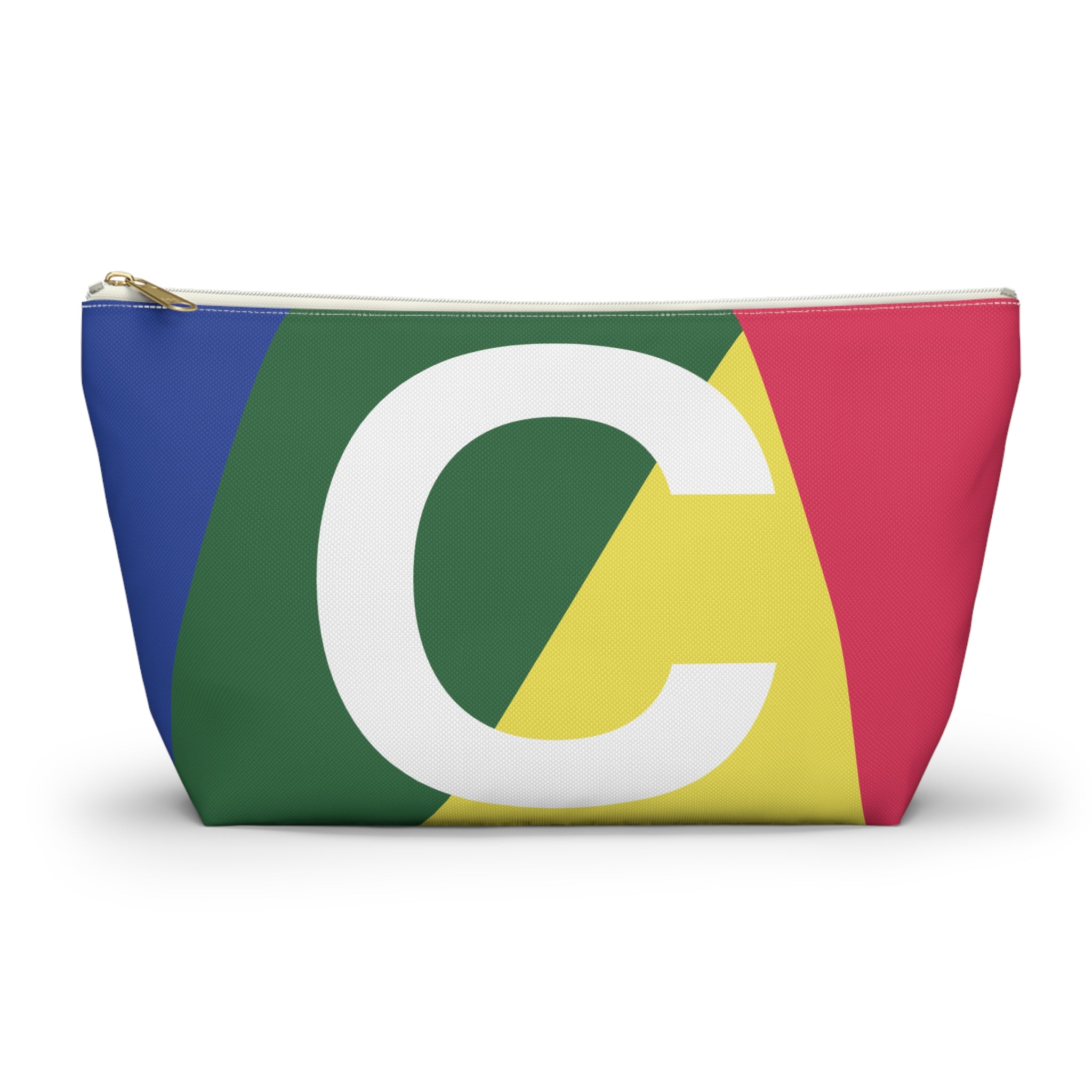 Initials Colorblock Accessory Pouch — Monogram C T-Bottom Cosmetic Bag