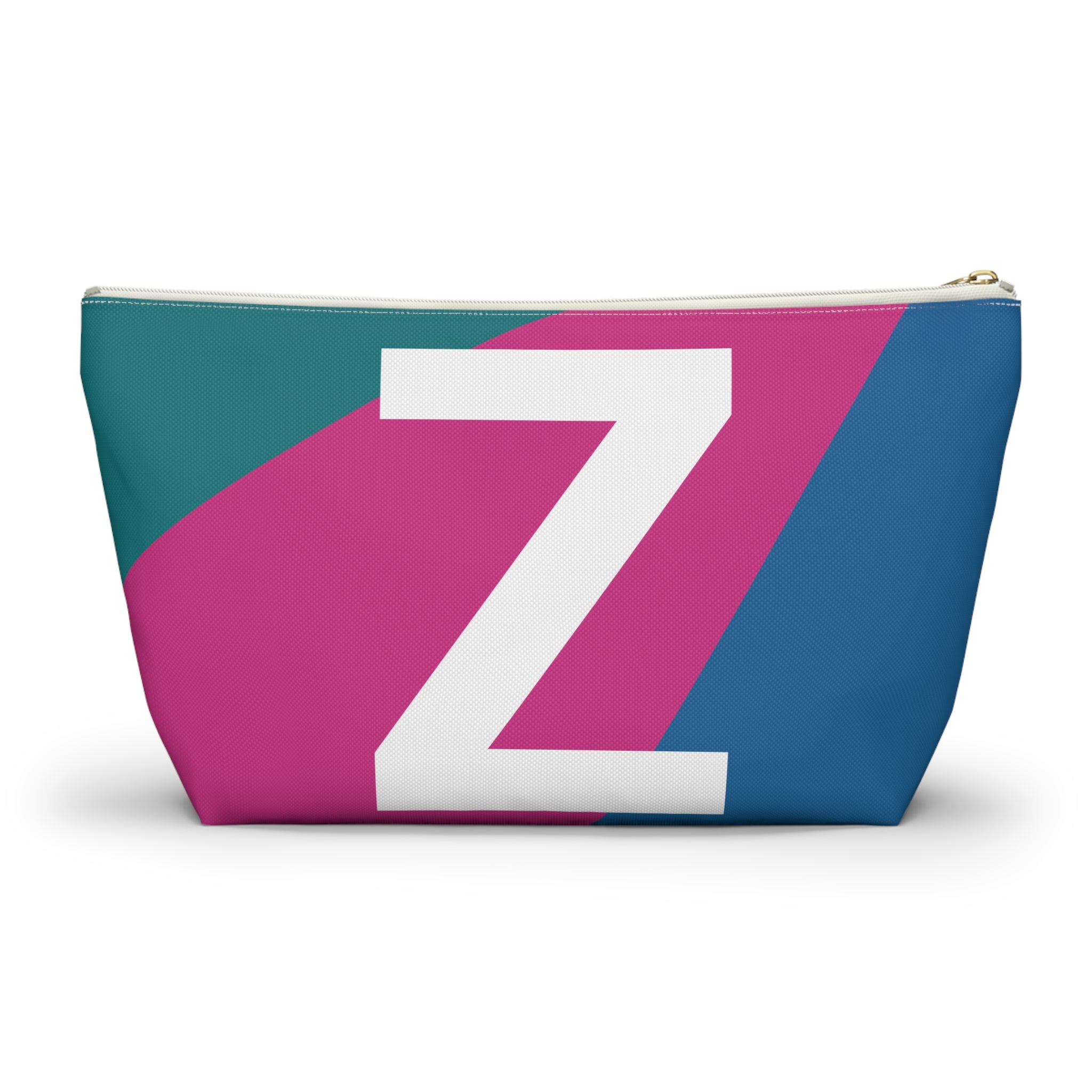 Initials Colorblock Accessory Pouch — Monogram Z T-Bottom Cosmetic Bag