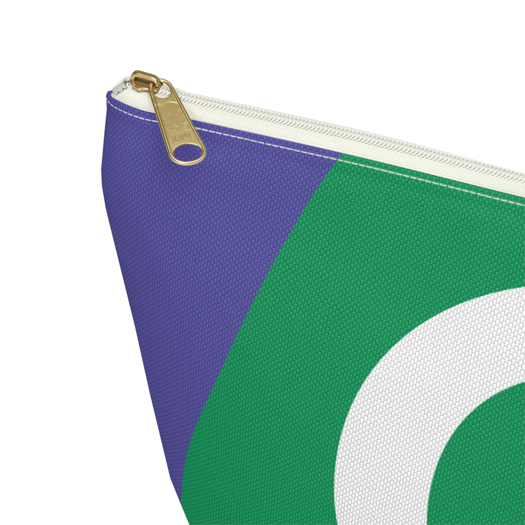 Initials Colorblock Accessory Pouch — Monogram Q T-Bottom Cosmetic Bag