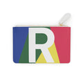 Initial R Mini Clutch — Colorblock Monogram Wristlet Wallet