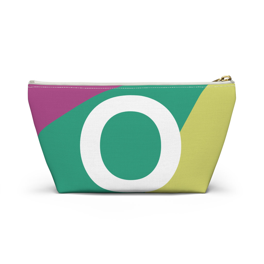 Initials Colorblock Accessory Pouch — Monogram O T-Bottom Cosmetic Bag