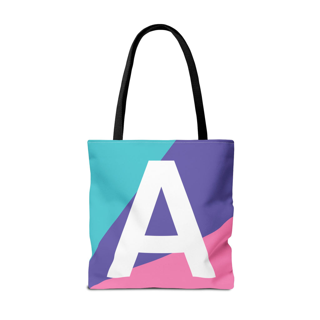 Monogram 'A' Colorblock Tote Bag — Personalized Initial A Shoulder Tote