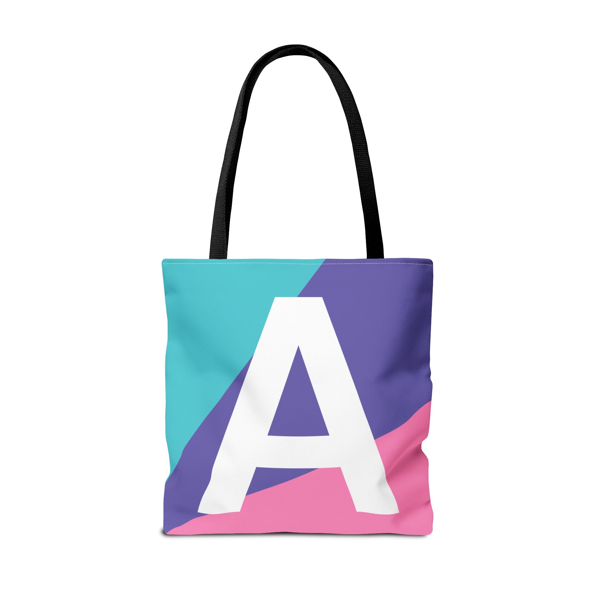 Monogram 'A' Colorblock Tote Bag — Personalized Initial A Shoulder Tote