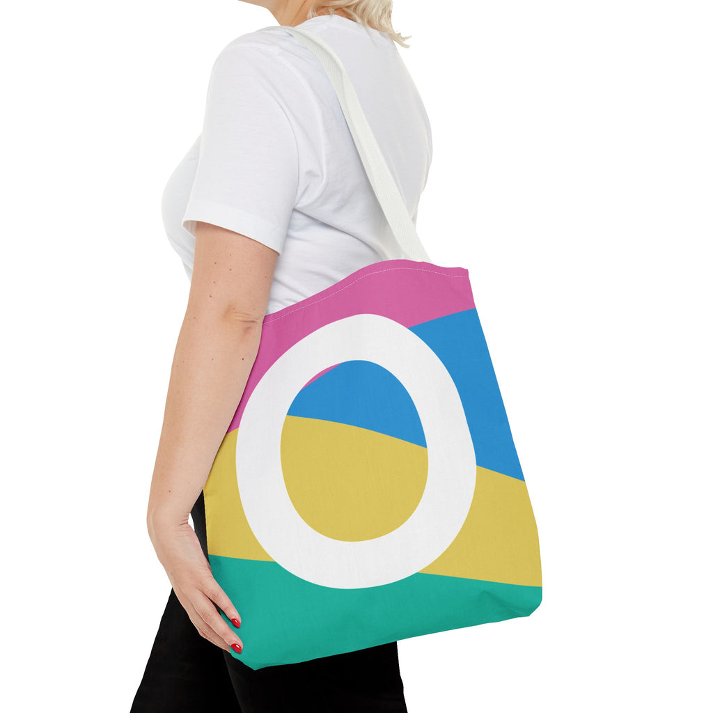 Monogram 'O' Colorblock Tote Bag — Personalized Initial O Shoulder Tote