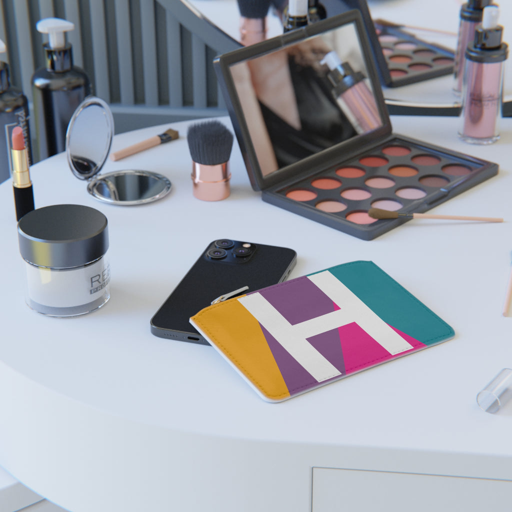 Initial H Mini Clutch — Colorblock Monogram Wristlet Wallet