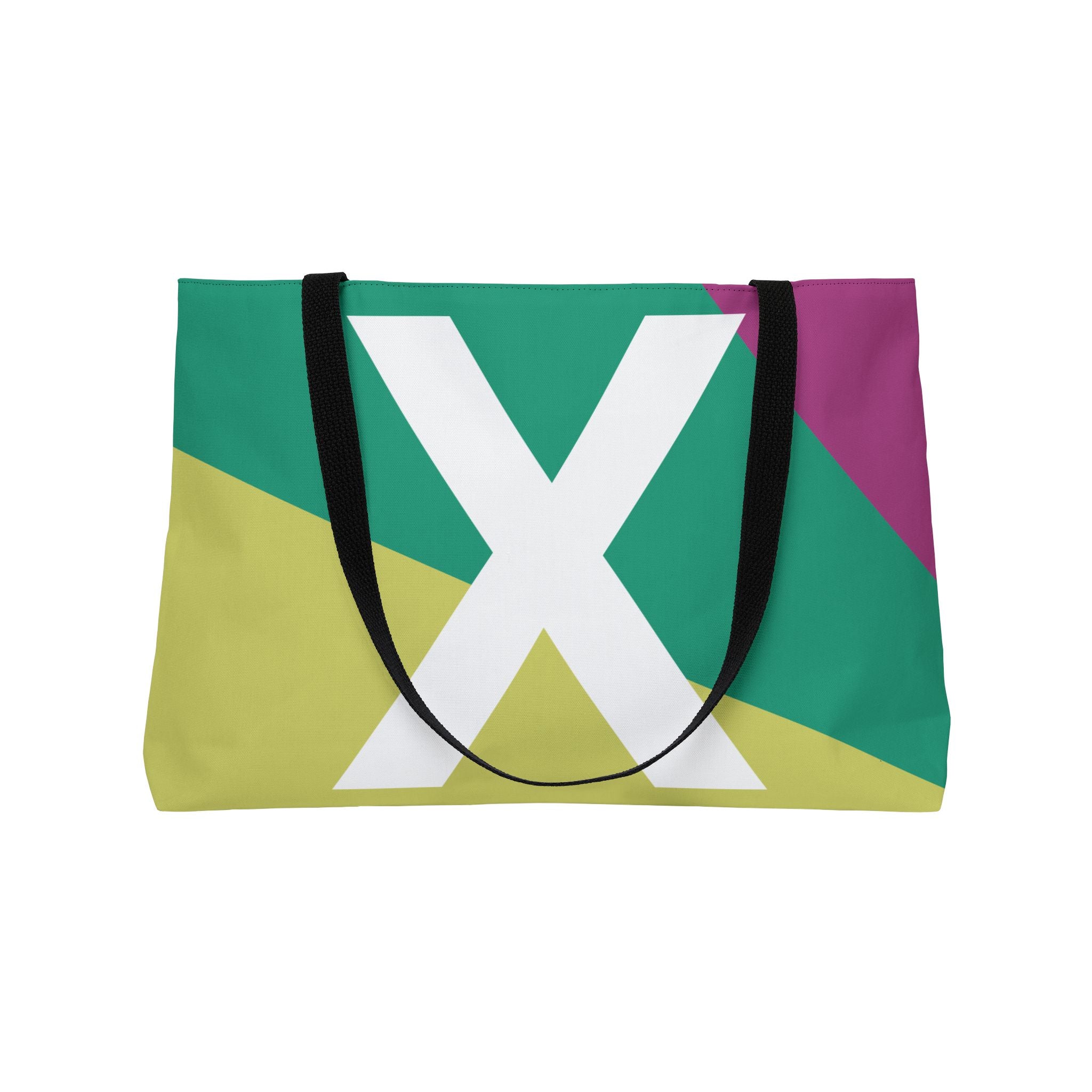 Personalized 'X' Colorblock Tote Bag — Monogram Weekender Tote
