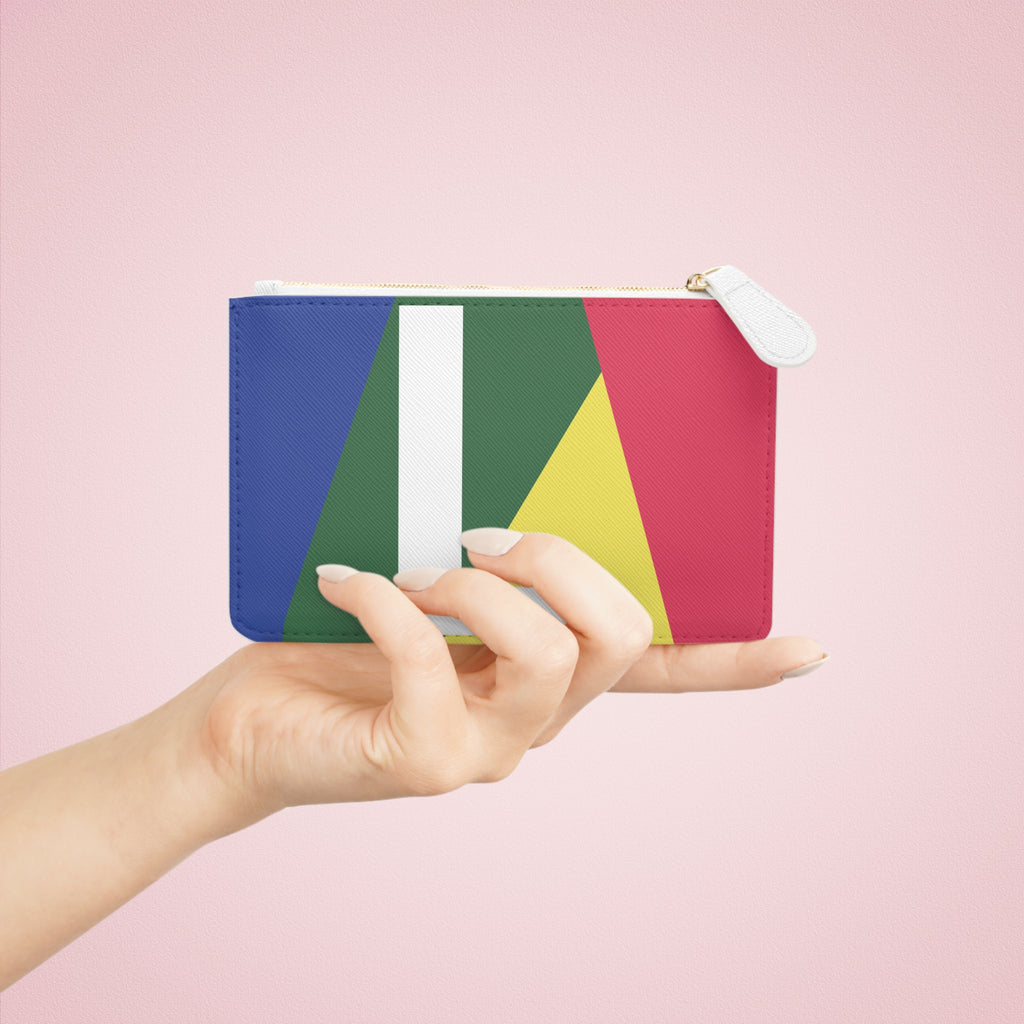 Initial L Mini Clutch — Colorblock Monogram Wristlet Wallet
