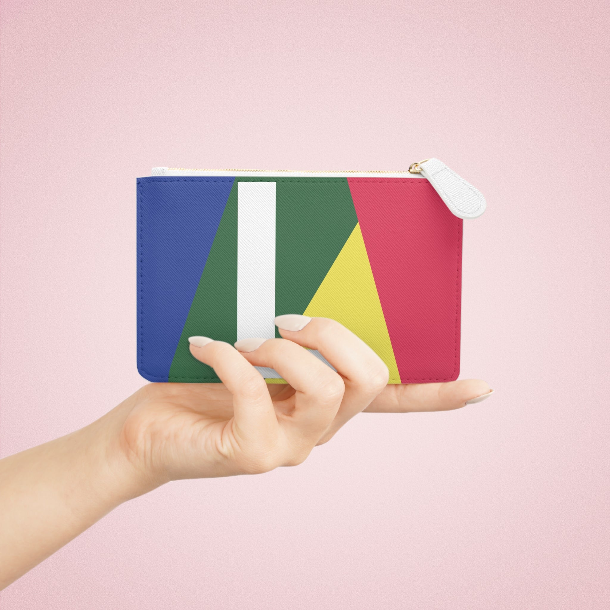 Initial L Mini Clutch — Colorblock Monogram Wristlet Wallet