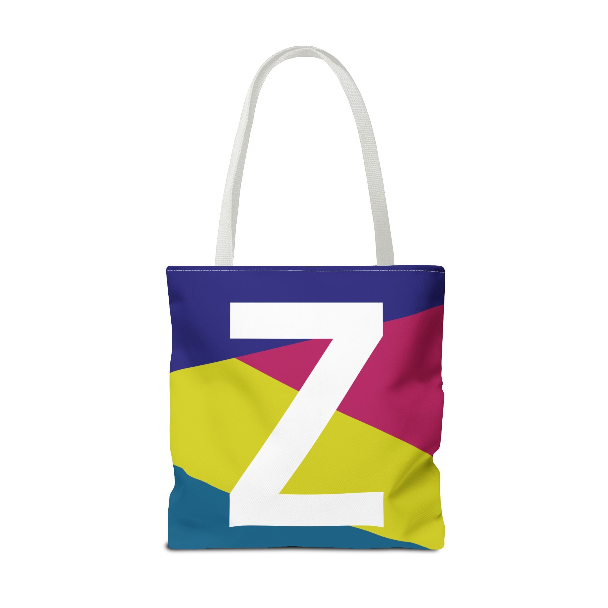 Monogram 'Z' Colorblock Tote Bag — Personalized Initial Z Shoulder Tote