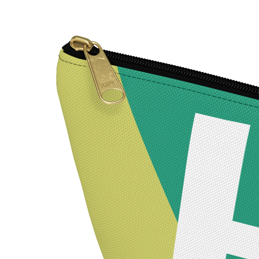 Initials Colorblock Accessory Pouch — Monogram H T-Bottom Cosmetic Bag