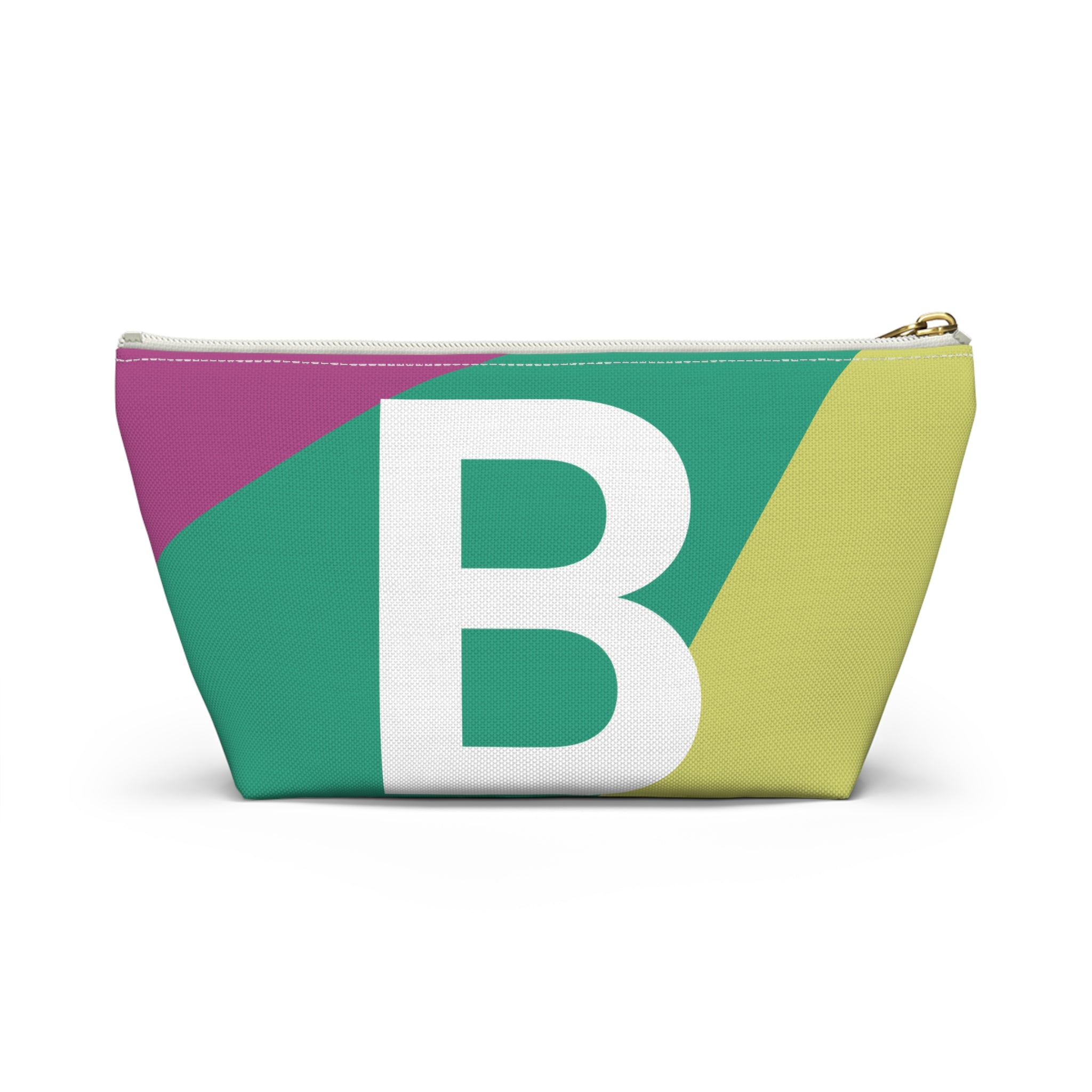 Initials Colorblock Accessory Pouch — Monogram B T-Bottom Cosmetic Bag