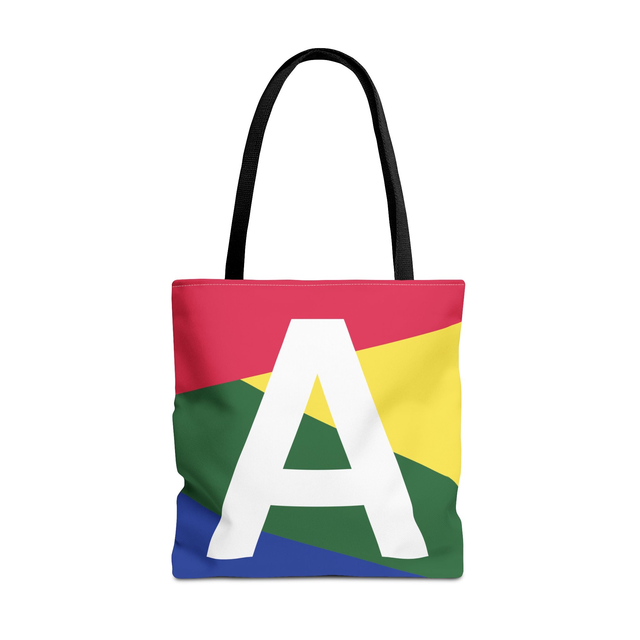 Monogram 'A' Colorblock Tote Bag — Personalized Initial A Shoulder Tote