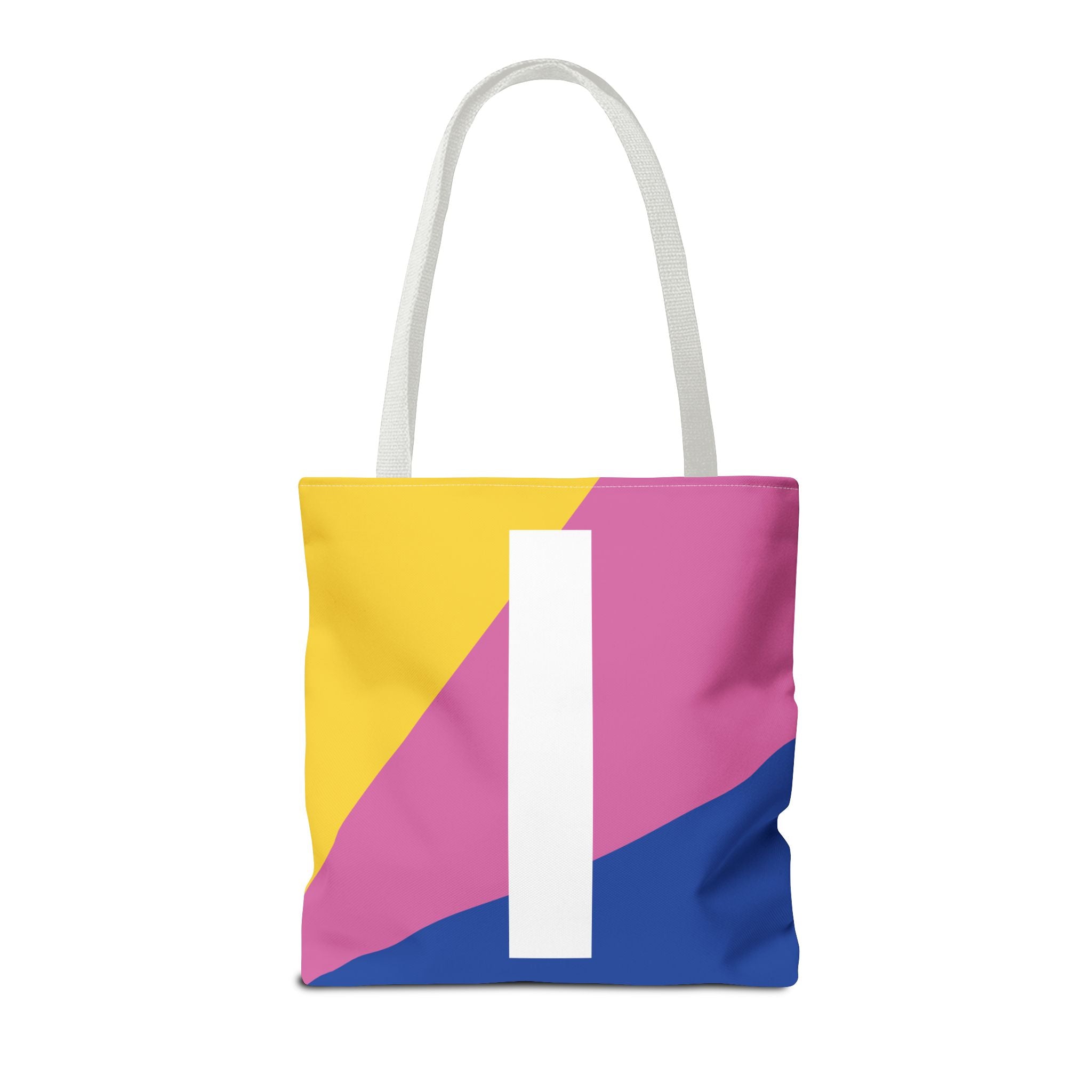 Monogram 'I' Colorblock Tote Bag — Personalized Initial I Shoulder Tote