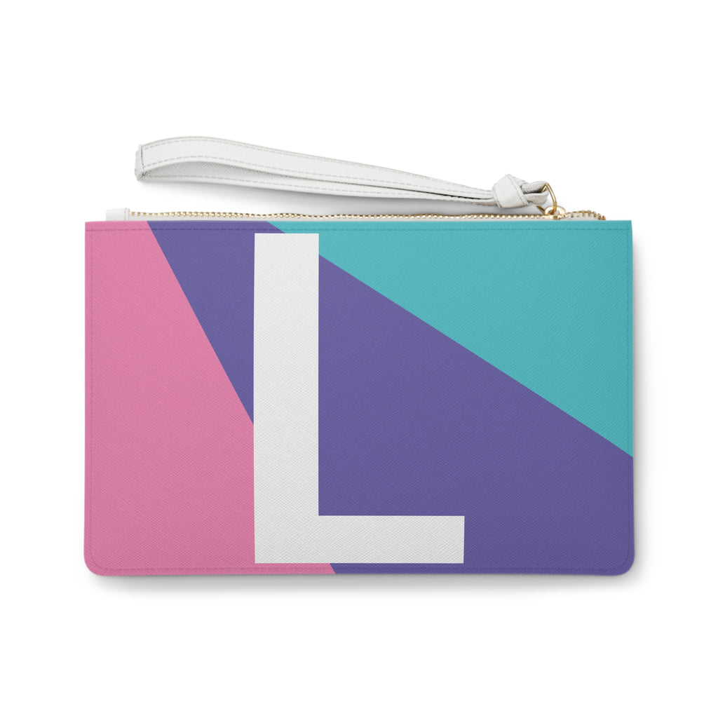 Monogram 'L' Colorblock Clutch Bag — Bold Geometric Wristlet for Everyday & Gifts