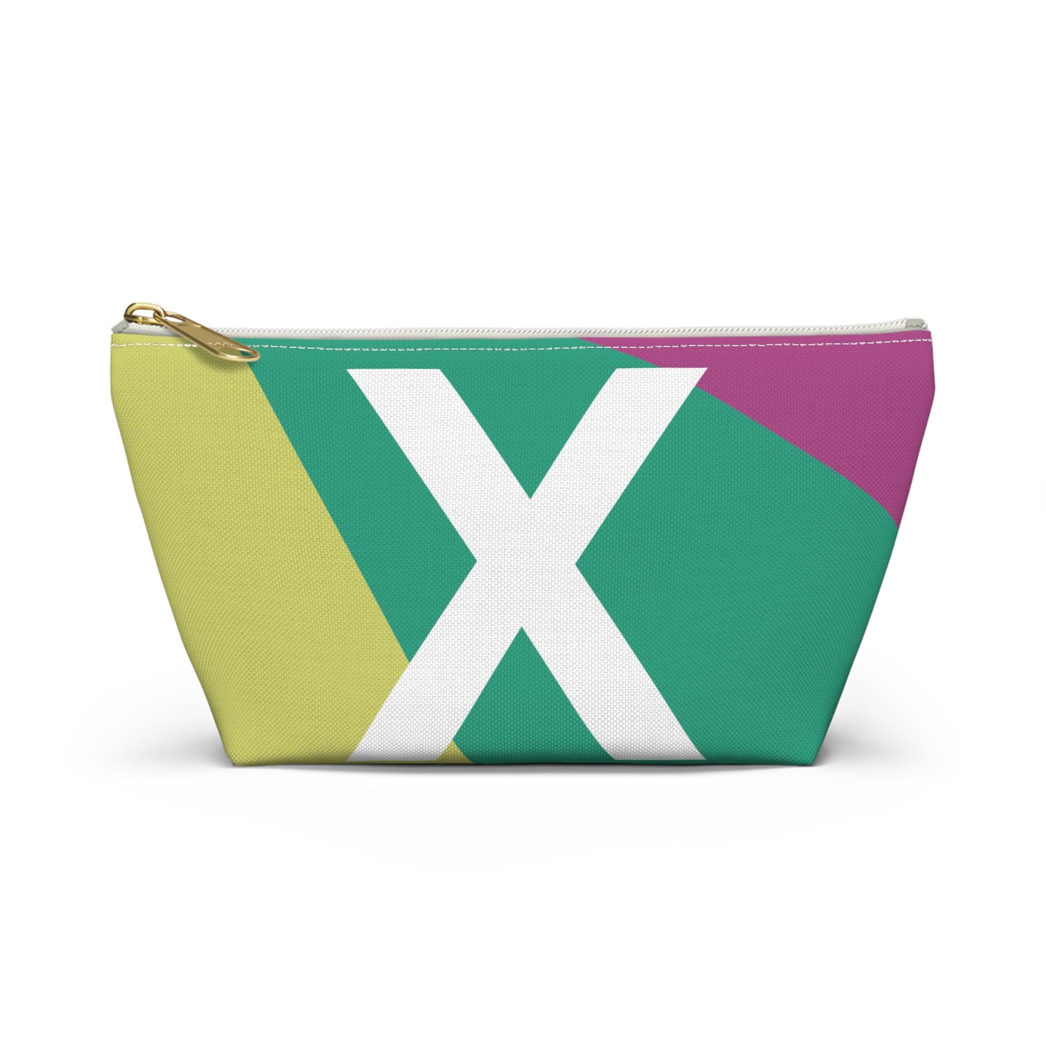 Initials Colorblock Accessory Pouch — Monogram X T-Bottom Cosmetic Bag