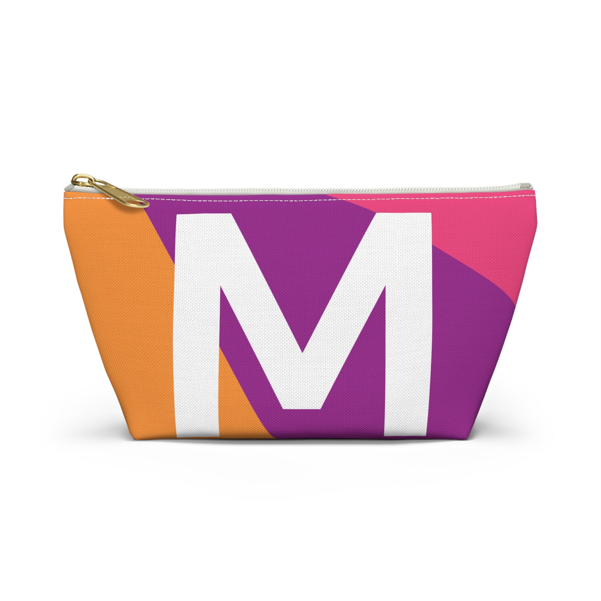 Initials Colorblock Accessory Pouch — Monogram M T-Bottom Cosmetic Bag