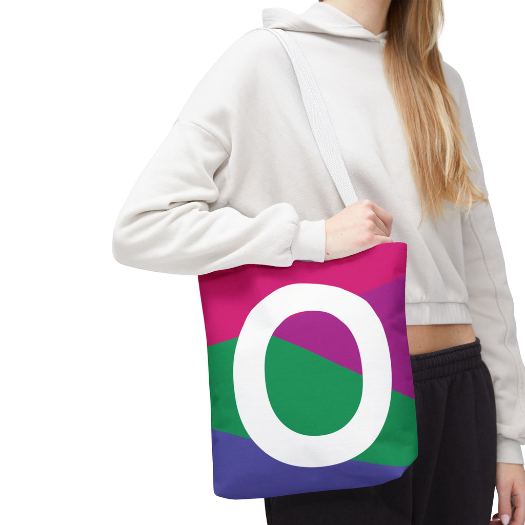 Monogram 'O' Colorblock Tote Bag — Personalized Initial O Shoulder Tote