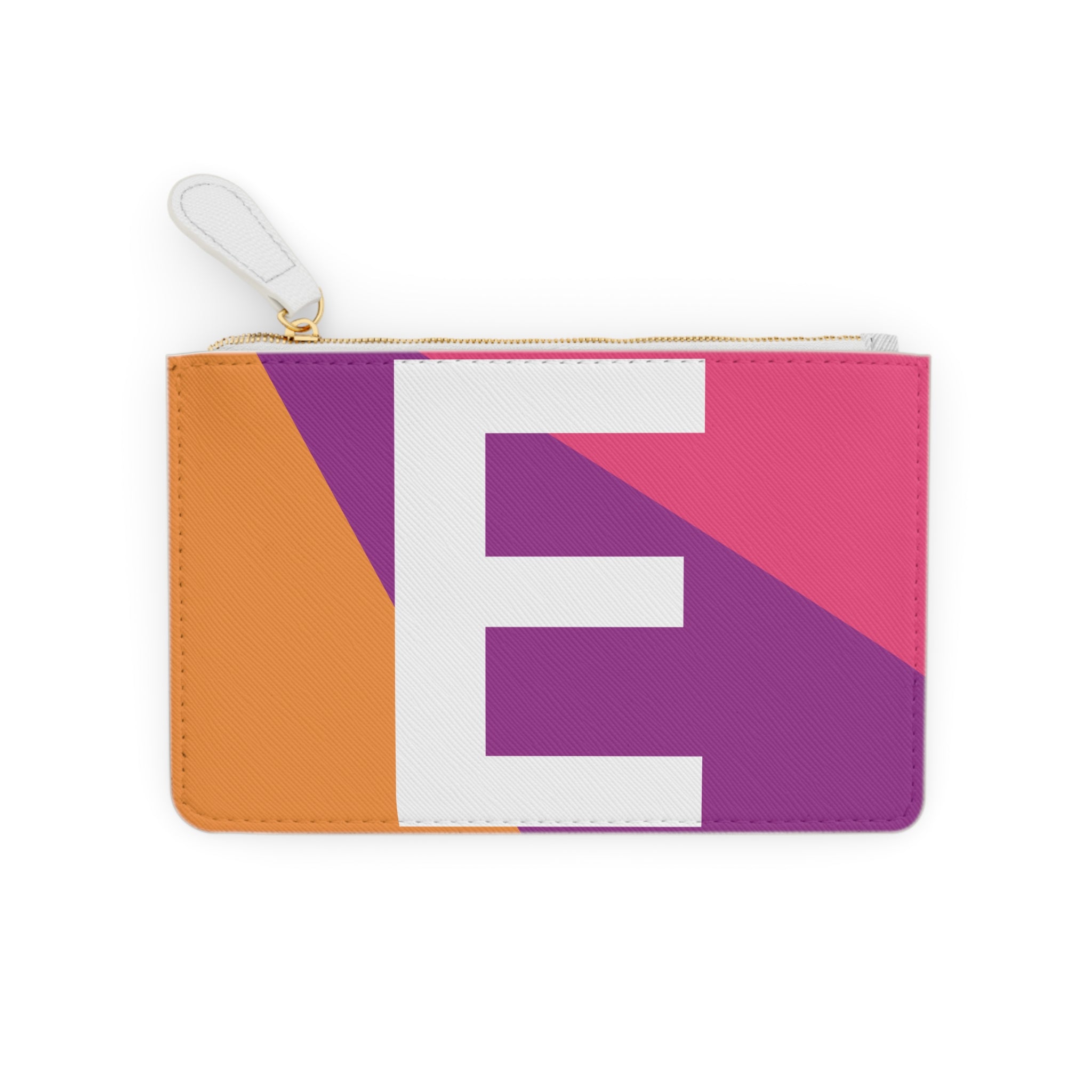 Initial E Mini Clutch — Colorblock Monogram Wristlet Wallet