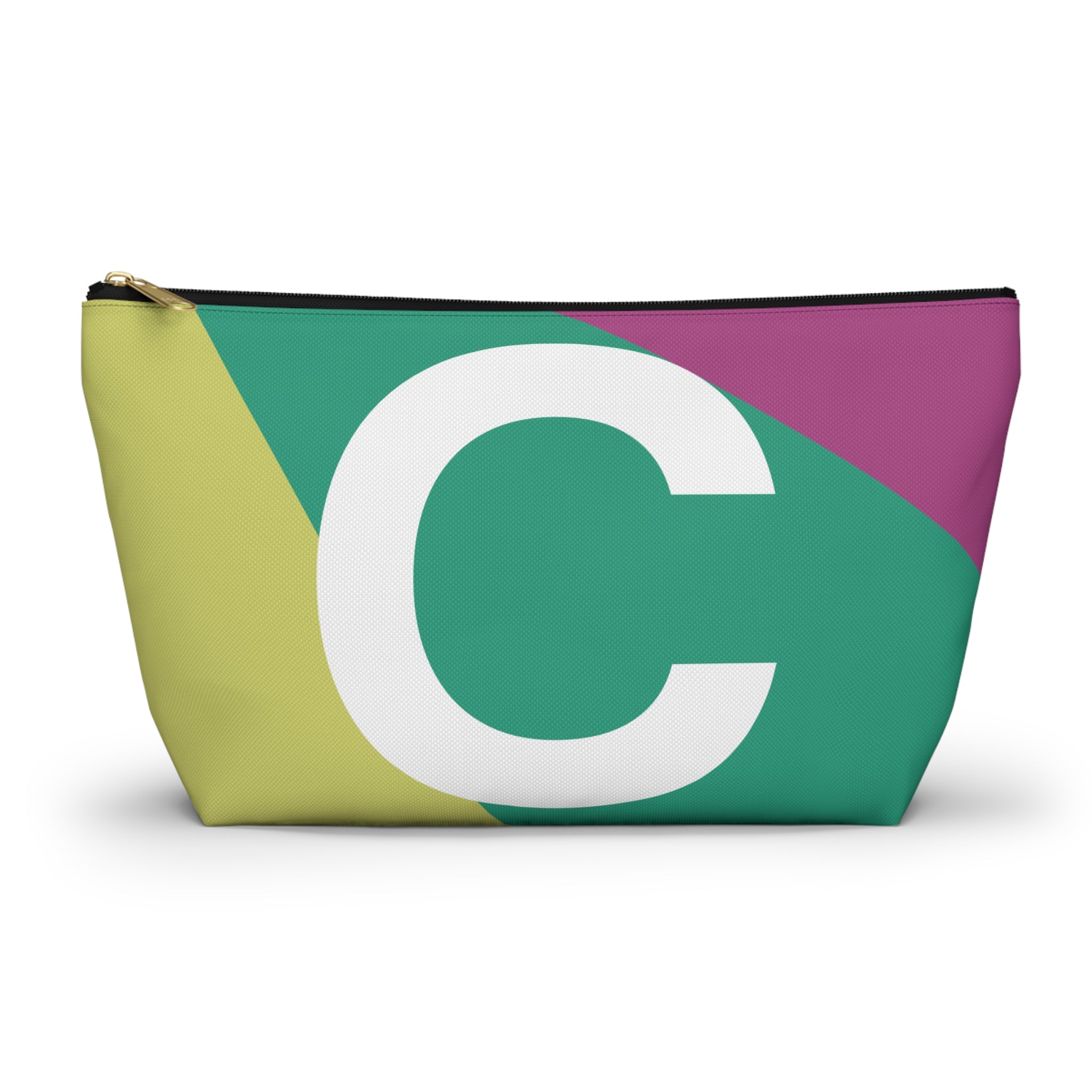 Initials Colorblock Accessory Pouch — Monogram C T-Bottom Cosmetic Bag