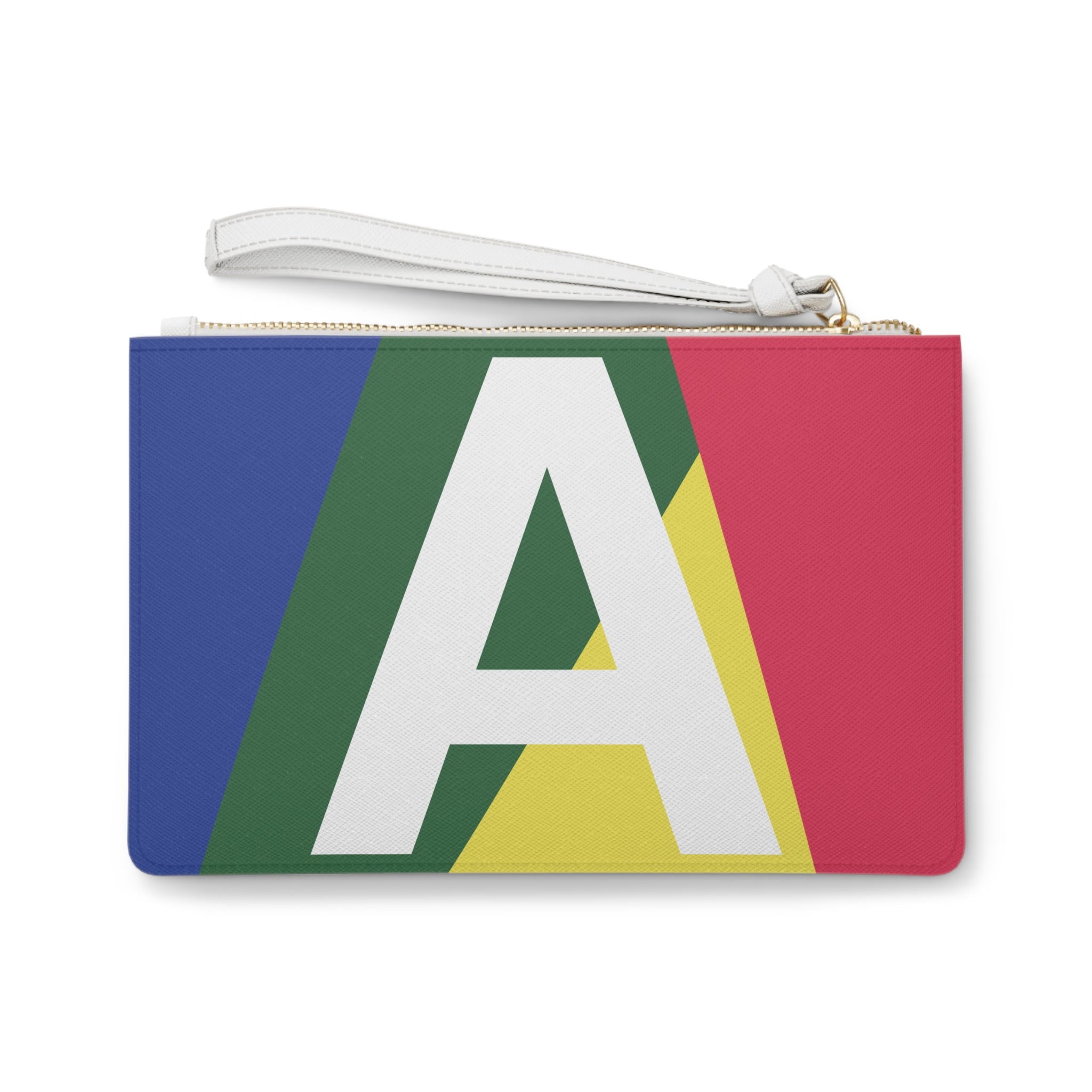 Monogram 'A' Colorblock Clutch Bag — Bold Geometric Wristlet for Everyday & Gifts
