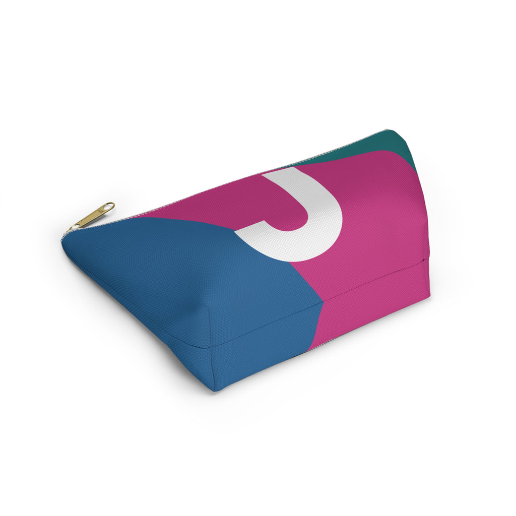 Initials Colorblock Accessory Pouch — Monogram J T-Bottom Cosmetic Bag