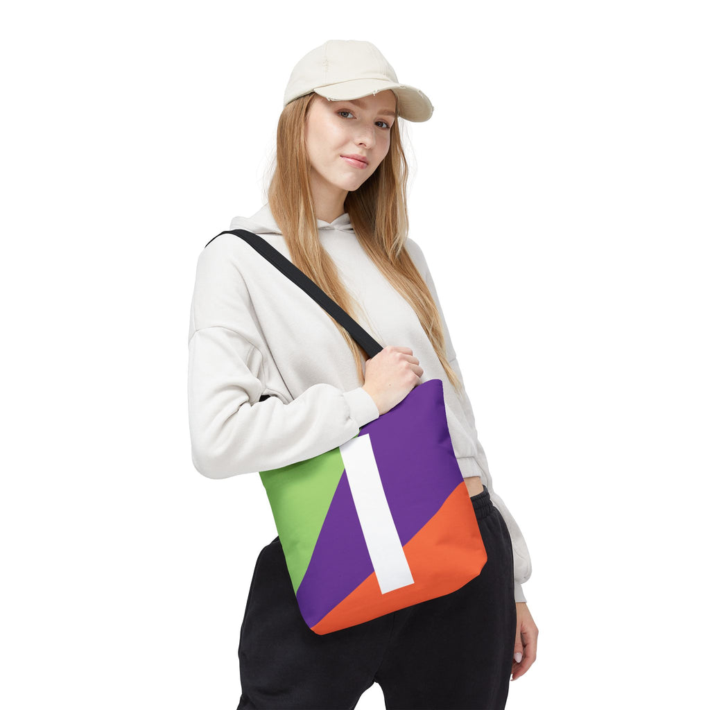 Monogram 'I' Colorblock Tote Bag — Personalized Initial I Shoulder Tote