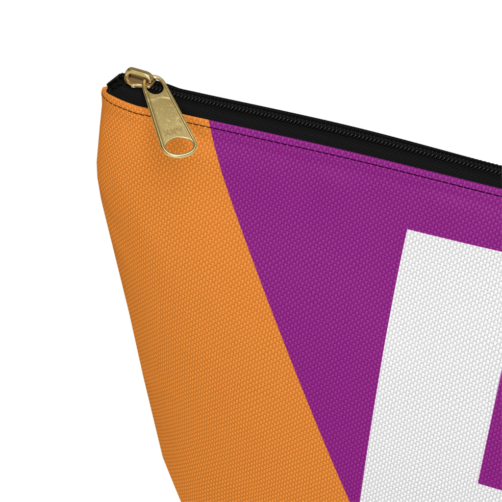 Initials Colorblock Accessory Pouch — Monogram E T-Bottom Cosmetic Bag