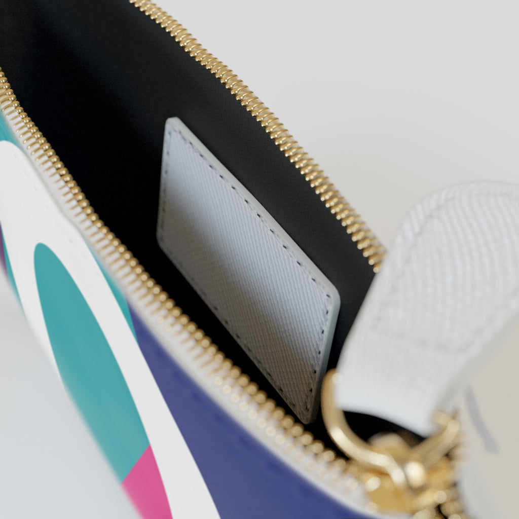 Initial O Mini Clutch — Colorblock Monogram Wristlet Wallet
